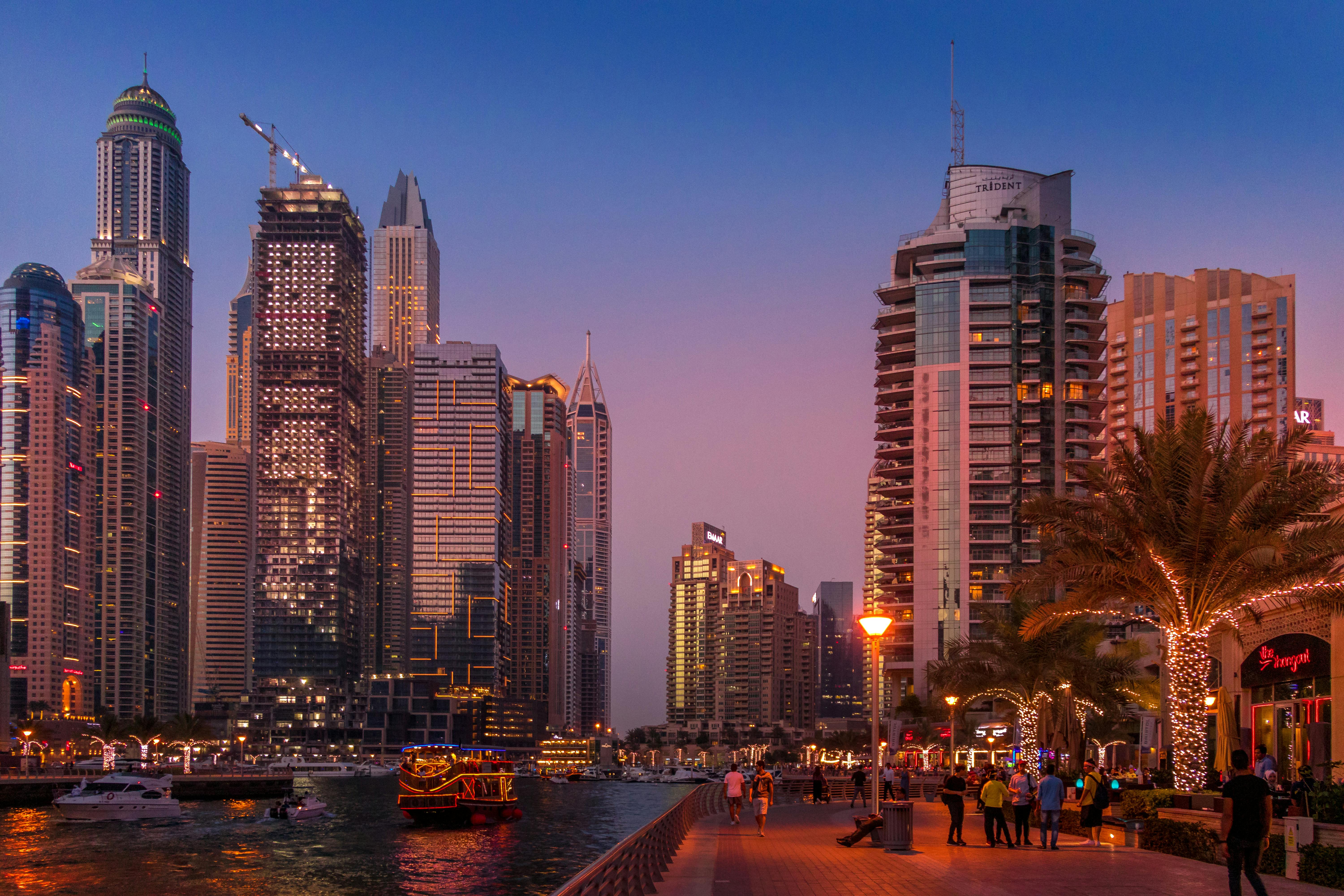Dubai skyline at dusk